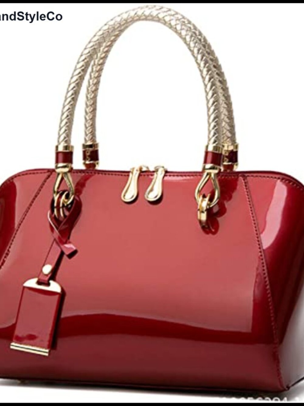 Faux Leather Satchel Handbag Crossbody Purse with Detachable Strap